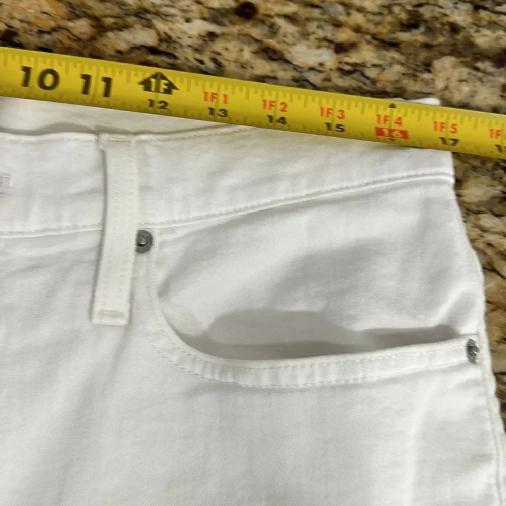 J. Crew White High Waisted Raw Hem Denim Shorts Size 31